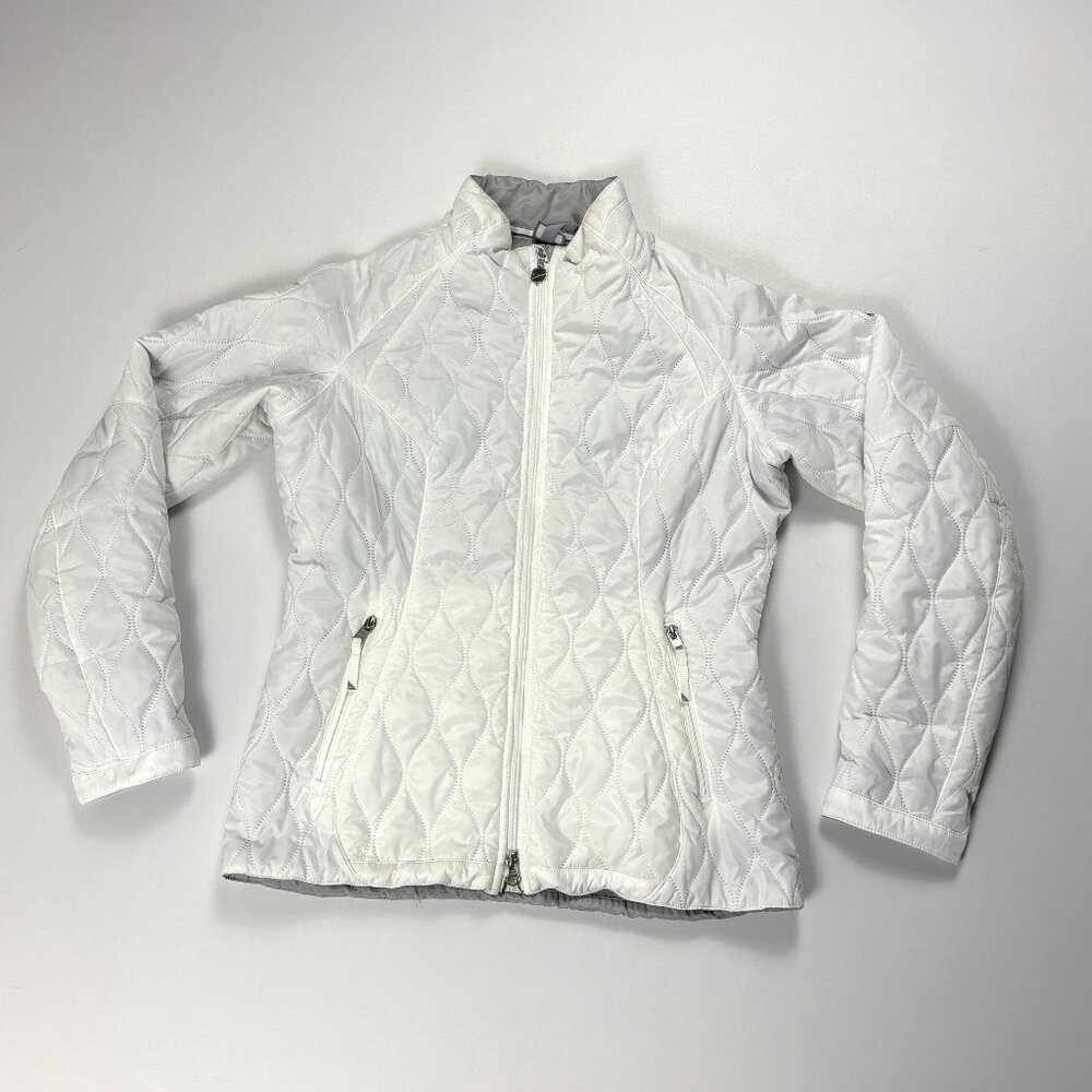 Vintage Nike Womens Quilted Puffer Jacket White Sz M Y2K Winter Coat
